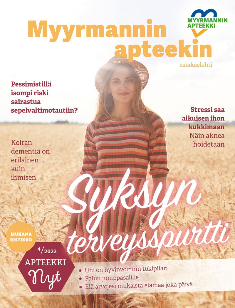 Myyrmannin apteekin asiakaslehti elo-syyskuu 2022.